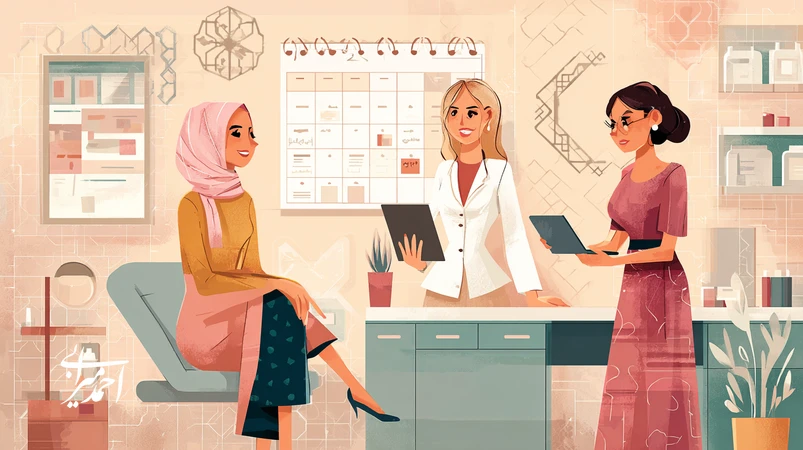 تصویر مفهومی توسعه فردی متخصصان زیبایی با تمرکز بر سواد عاطفی، فروش مشورتی، برندسازی شخصی اخلاق‌مدار و نقشه ۶۰ روزه ارتقا در یک کلینیک/سالن ایرانی