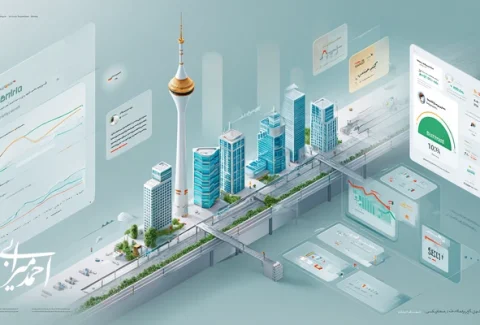 تصویر داده‌محور از پیوند برندینگ رفتاری و تحلیل احساسات بازار ایران با شاخص اعتماد برند برای کاهش ریسک سرمایه‌گذاری (نمایی از تهران و نمودارها).