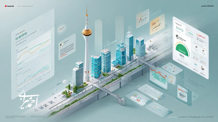 تصویر دادهمحور از پیوند برندینگ رفتاری و تحلیل احساسات بازار ایران با شاخص اعتماد برند برای کاهش ریسک سرمایهگذاری (نمایی از تهران و نمودارها).