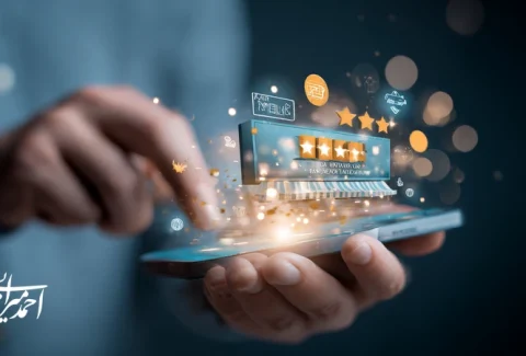 تصویر مفهومی تبلیغات برندمحور با نمایش قیف بازاریابی، آگاهی از برند و تبدیل پیام تجاری به تجربه‌ای ارزشمند برای مخاطب