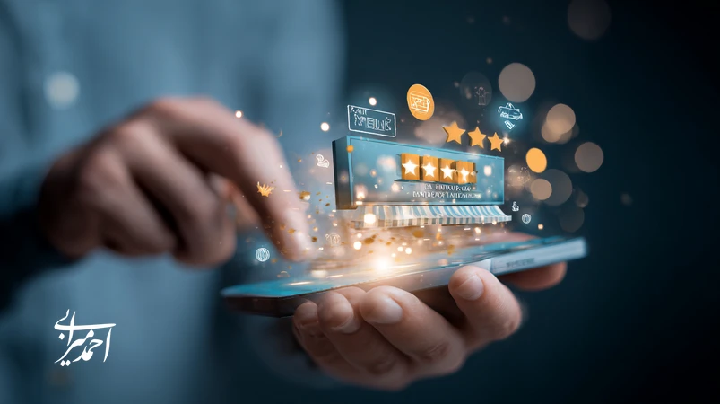 تصویر مفهومی تبلیغات برندمحور با نمایش قیف بازاریابی، آگاهی از برند و تبدیل پیام تجاری به تجربه‌ای ارزشمند برای مخاطب