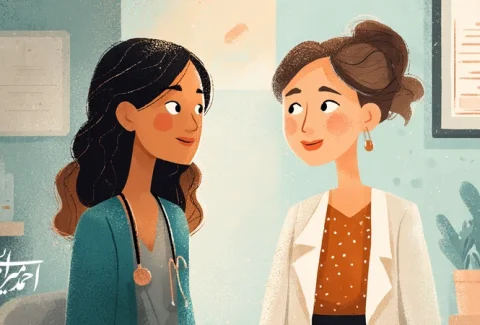 تصویر مفهومی تبلیغات احساسی در حوزه سلامت و زیبایی با تأکید بر اعتماد مشتری، همدلی پزشک و بیمار و نمایش مدارک معتبر برند