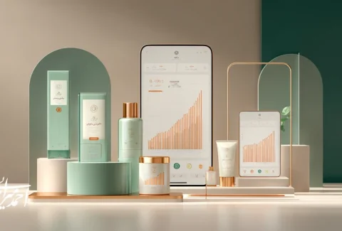 تصویر مفهومی رشد برندهای زیبایی و سلامت در بازار ایران با تمرکز بر چندکاناله، سئو، قیمت‌گذاری و تحلیل ROI
