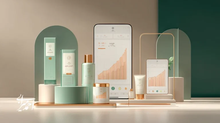 تصویر مفهومی رشد برندهای زیبایی و سلامت در بازار ایران با تمرکز بر چندکاناله، سئو، قیمت‌گذاری و تحلیل ROI