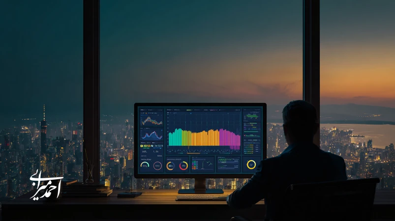 تصویر داشبورد مدیریت ریسک سرمایه‌گذاری با نقشه حرارتی، نمودار VaR، آزمون فشار و نمادهای تنوع‌بخشی ویژه بازار ایران