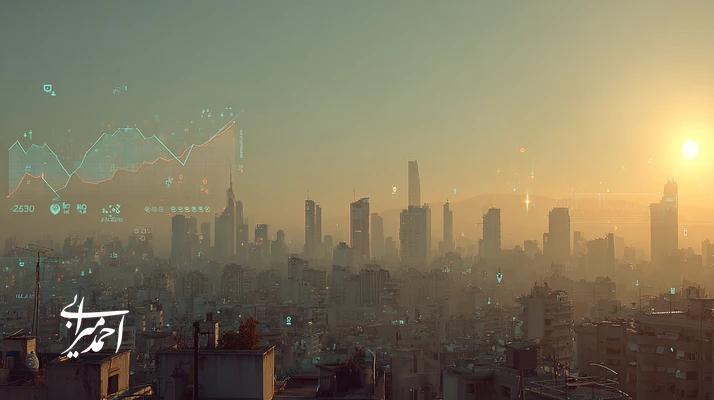 طلوع تهران با آیکونهای مالی، محصولات آرایشی، سلامت دیجیتال و فینتک؛ نمایانگر تحلیل فرصتهای سرمایهگذاری ۲۰۲۵ و شروعی امیدبخش برای رشد برندها.