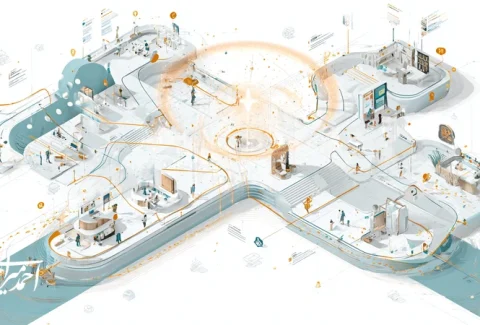 تصویر مفهومی سرمایه‌گذاری در خدمات با تمرکز بر اقتصاد تجربه و سنجه‌های NPS و LTV/CAC در حوزه‌های سلامت، آموزش، گردشگری، مالی و نرم‌افزار سازمانی