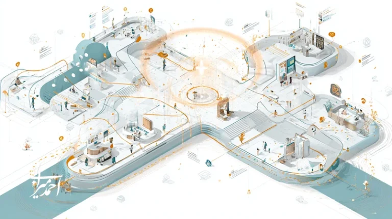 تصویر مفهومی سرمایه‌گذاری در خدمات با تمرکز بر اقتصاد تجربه و سنجه‌های NPS و LTV/CAC در حوزه‌های سلامت، آموزش، گردشگری، مالی و نرم‌افزار سازمانی