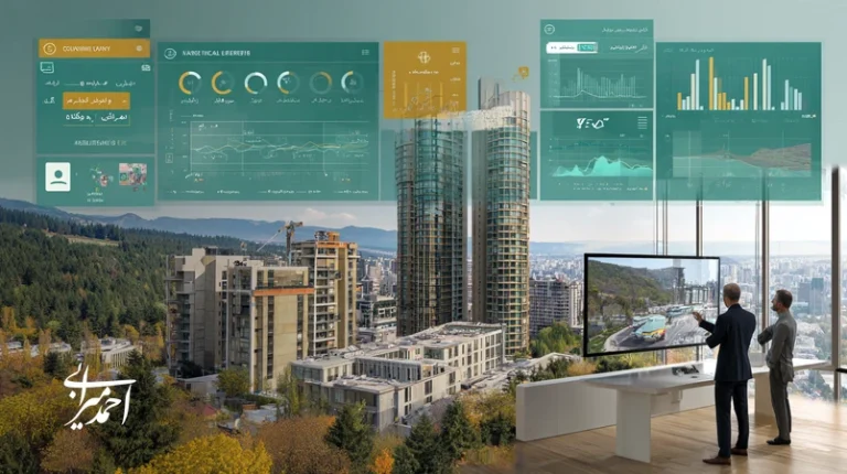 تصویر بازاریابی هدفمند املاک در تهران با داشبورد KPI و داستان‌گویی پروژه برای ماندگاری ذهنی برند ساختمانی