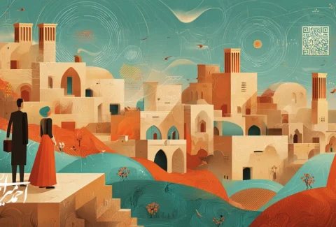 تصویر مفهومی برندسازی گردشگری در ایران با تلفیق فرهنگ محلی، نقشه دیجیتال و روایت تجربه مسافر؛ تبدیل مقصد به تجربه‌ای ماندگار