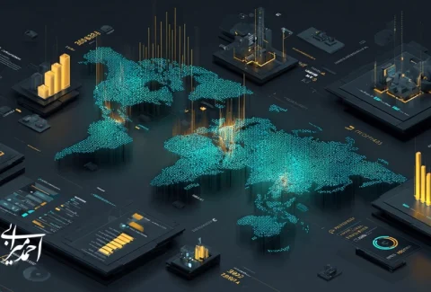 تصویر مفهومی از روندهای جهانی هوش مصنوعی در سرمایه‌گذاری با نقشه داده، داشبورد تحلیلی و مسیر «از داده تا تصمیم» برای مدیران ایرانی