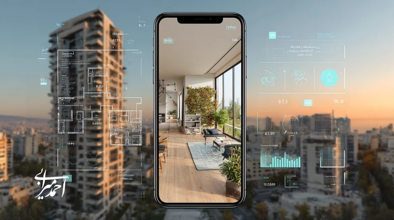 تصویر مفهومی استراتژی تبلیغات مدرن املاک در ایران؛ گذار از آگهی موبایلی به تجربهٔ بازدید حرفه‌ای با ویدیو و پلان و تحلیل داده