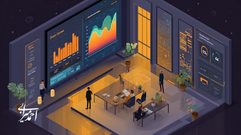 داشبورد تحلیل داده در املاک با نقشه حرارت قیمت تهران، نرخ تبدیل، چرخه فروش و نرخ ارجاع برای تصمیمگیری هوشمند و رشد پایدار املاک