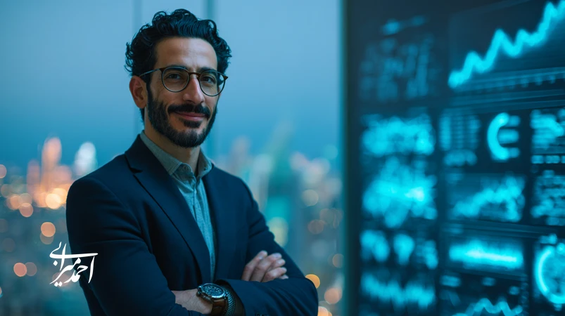 مدیریت ریسک در فناوری‌های نو و عبور از نوسانات بازار هوش مصنوعی؛ رهبر کسب‌وکار ایرانی در حال بررسی داشبورد ریسک و سناریوهای AI