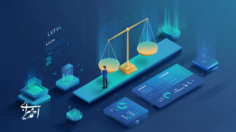 تصویر مفهومی از VC هوشمند که تعادل میان رشد سریع و ریسک پایدار را با نمودار رشد، سپر حفاظت و داشبورد شاخص‌ها مثل LTV/CAC و Burn Multiple نشان می‌دهد.