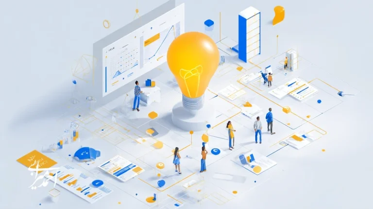 نقشه مسیر سرمایه‌گذاری استارتاپی از ایده تا ارزش‌گذاری با نمایش شاخص‌هایی مانند MVP، CAC/LTV و ROI برای ارزیابی مدل کسب‌وکار و سنجه‌های رشد.