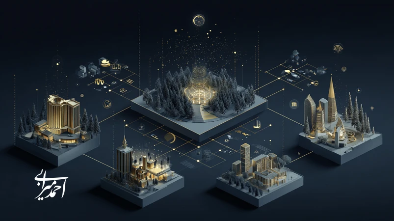 تصویر مفهومی تفکر سیستمی در مدیریت ریسک سرمایه‌گذاری با حلقه‌های بازخورد، تنوع‌سازی پرتفوی، تحلیل رفتاری و داده‌محوری برای سرمایه‌گذاری هوشمند.