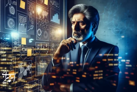 مدیر در حال تحلیل نقاط کور برند قبل از ایجاد تغییر بزرگ در کسب‌وکار