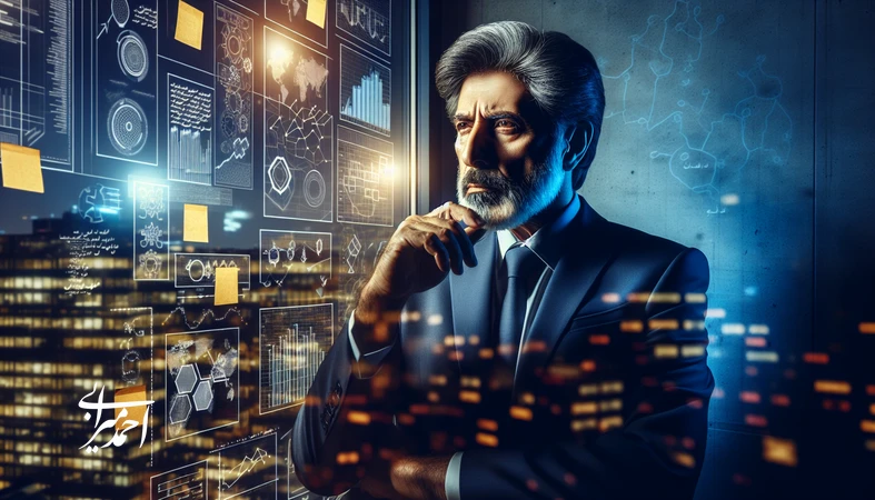 مدیر در حال تحلیل نقاط کور برند قبل از ایجاد تغییر بزرگ در کسب‌وکار