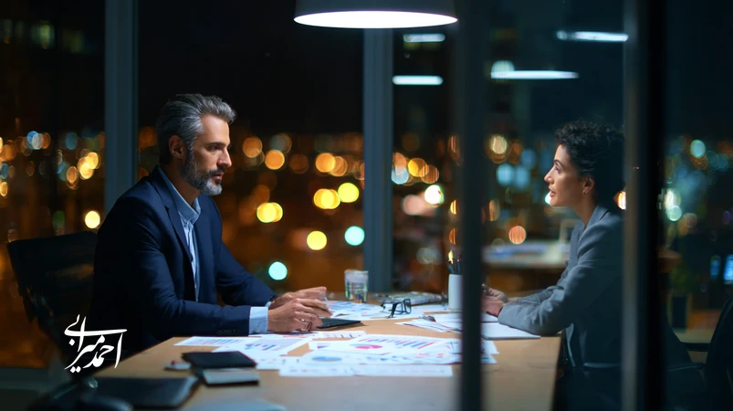 جلسه کوچینگ مدیران برای بهبود تصمیم‌گیری استراتژیک در یک شرکت ایرانی