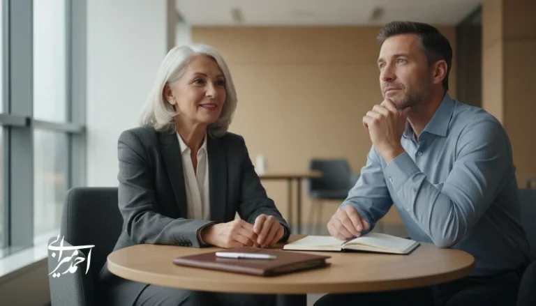 گفت وگوی کوچینگ مدیران در جلسه حرفه ای برای اصلاح رفتارهای روزانه و بهبود رهبری