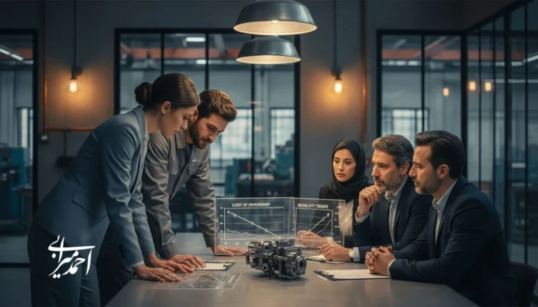 جلسه تصمیم‌گیری صنعتی درباره نوآوری در تولید با تمرکز بر کاهش ریسک، هزینه کل مالکیت (TCO) و افزایش قابلیت اتکا