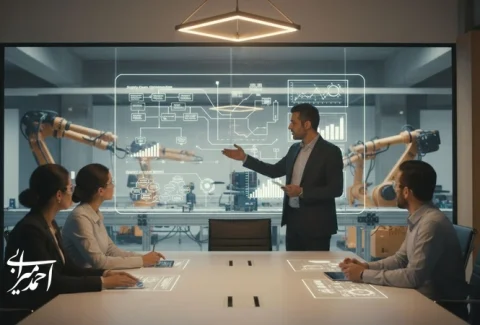 جلسه مدیران کارخانه برای برندسازی نوآورانه و ایجاد مزیت رقابتی پایدار در صنعت تولید با تمرکز بر کیفیت و زنجیره تأمین