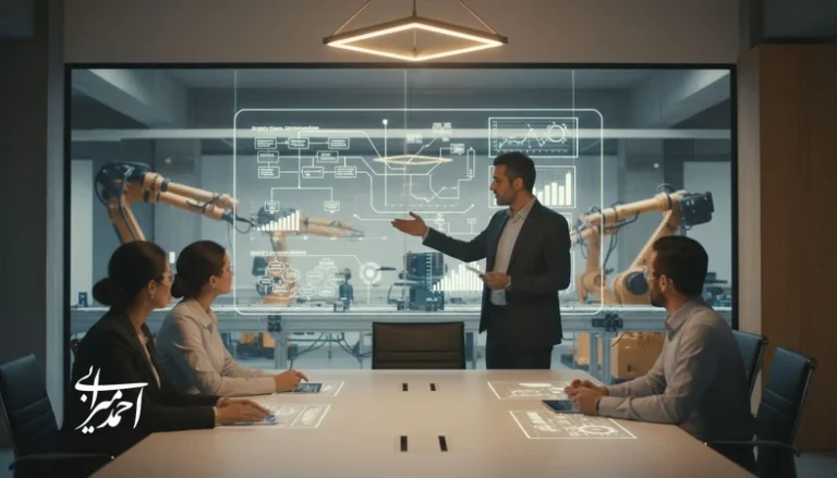 جلسه مدیران کارخانه برای برندسازی نوآورانه و ایجاد مزیت رقابتی پایدار در صنعت تولید با تمرکز بر کیفیت و زنجیره تأمین