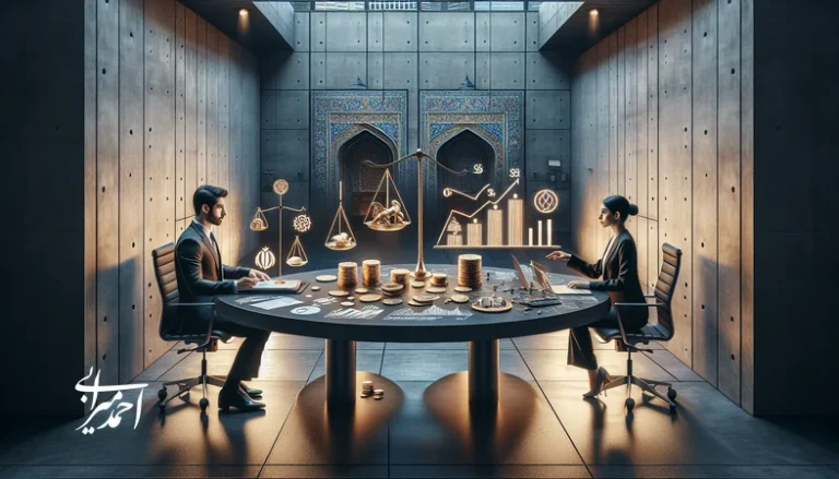 تصویر مفهومی تصمیم‌گیری مدیران درباره سرمایه‌گذاری و کارآفرینی با تمرکز بر ریسک و بازده در ایران