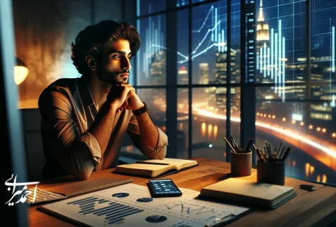 جوان ایرانی در حال تفکر و بازتعریف موفقیت؛ رهایی از مقایسه درآمد و فشار موفقیت در شبکه‌های اجتماعی