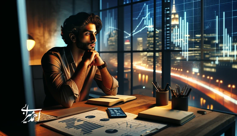 جوان ایرانی در حال تفکر و بازتعریف موفقیت؛ رهایی از مقایسه درآمد و فشار موفقیت در شبکه‌های اجتماعی