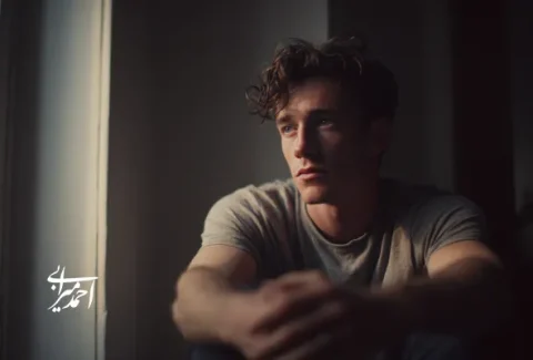 تصویر یک پسر جوان که به بیرون پنجره نگاه میکند