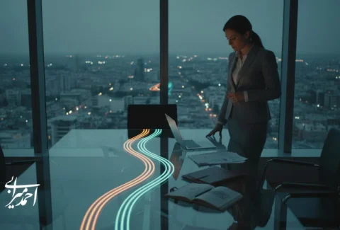 مدیر در حال تصمیم گیری درباره تصمیم های نقطه عطف مدیریت و تغییر مسیر کسب وکار