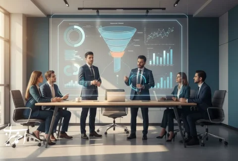 جلسه تحلیل قیف فروش و KPIها برای رشد قابل پیش بینی و شناسایی گلوگاه های فروش