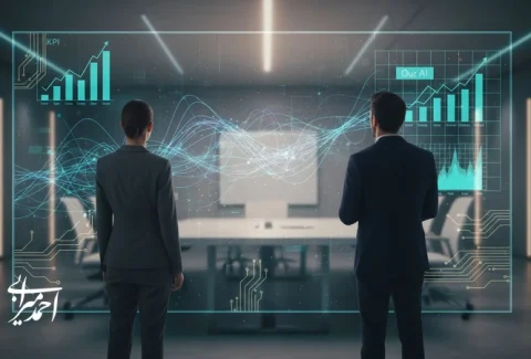 جلسه تصمیم‌گیری مدیران درباره عوامل موفقیت استارتاپ‌های هوش مصنوعی و معیارهای جذابیت برای سرمایه‌گذاران