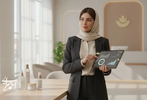 تصویر مفهومی از ساخت برند قابل‌اعتماد در صنعت زیبایی و سلامت با تمرکز بر تجربه مشتری و تحلیل داده