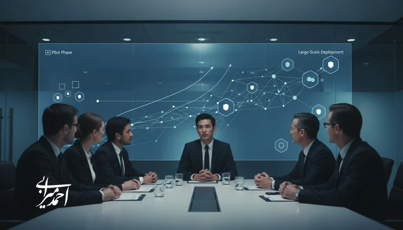 جلسه سازمانی برای مقیاس پذیری استارتاپ هوش مصنوعی از پایلوت سازمانی تا قراردادهای بزرگ با تاکید بر امنیت و فروش B2B