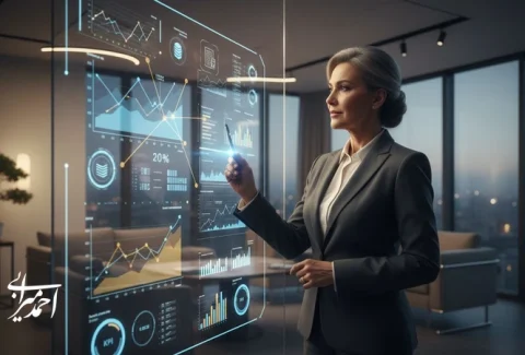 مدیر در حال تحلیل سیگنال‌های بازار برای تشخیص ترندهای هوش مصنوعی و موج بعدی AI